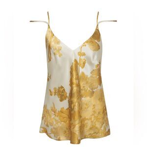 NEW 100% Silk Gold Hawk Golden Bloom Mia Cami size XS NWT